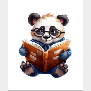 Panda with Book Posters and Art